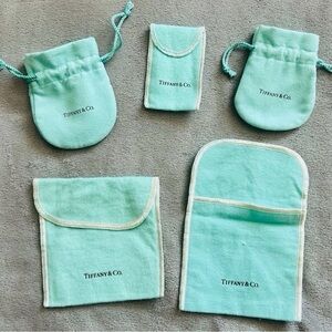 Tiffany & Co. jewelry SMALL Dust bag Pouch 5 piece BUNDLE!! Storing & travel
